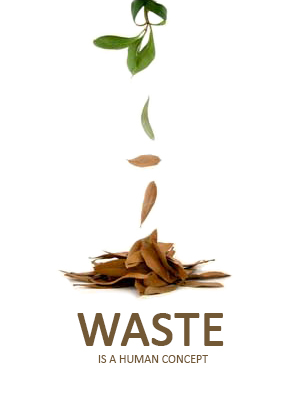 Poster that says Waste is a Human Concept