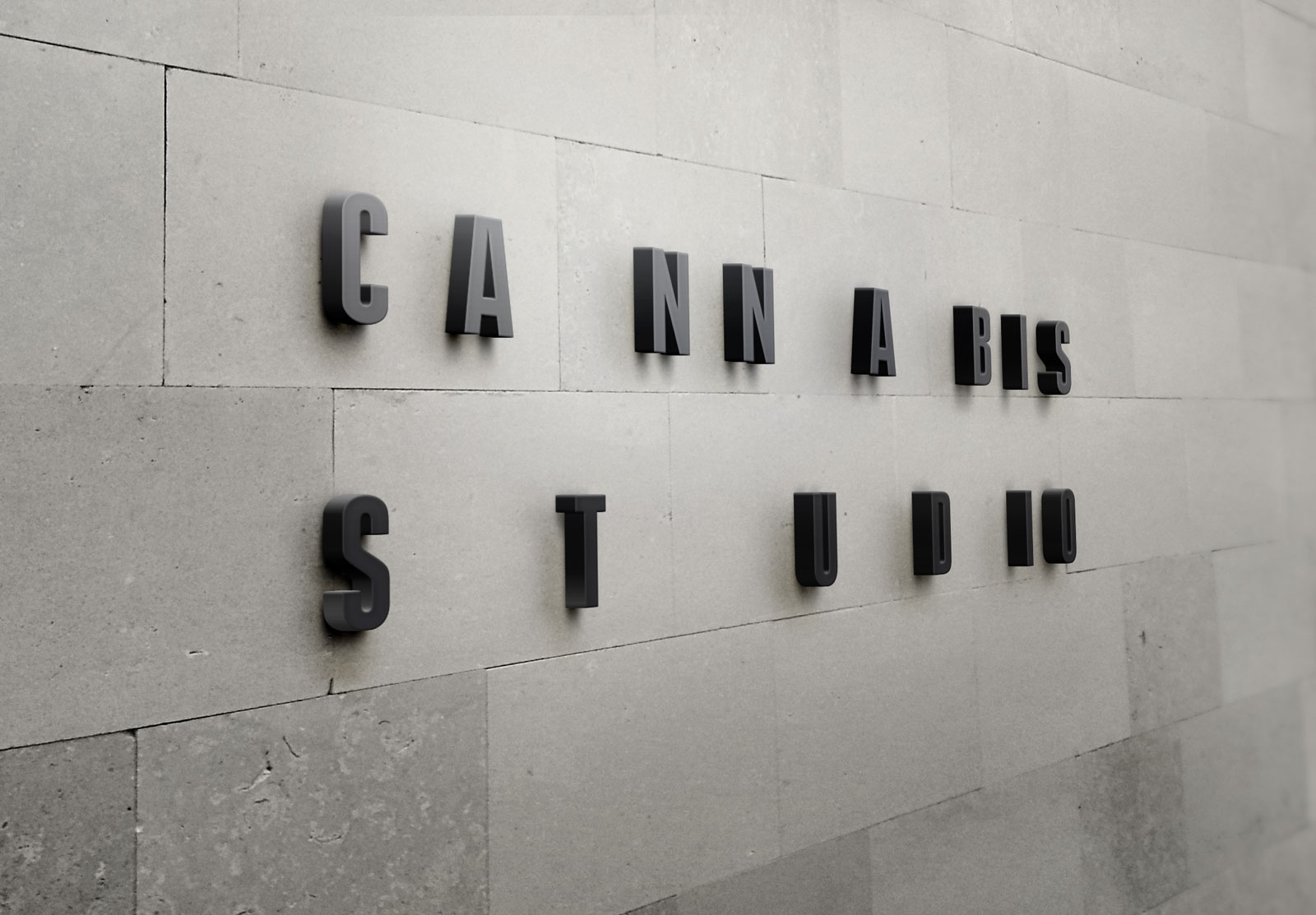 Cannabis studio prototype retail wall signage