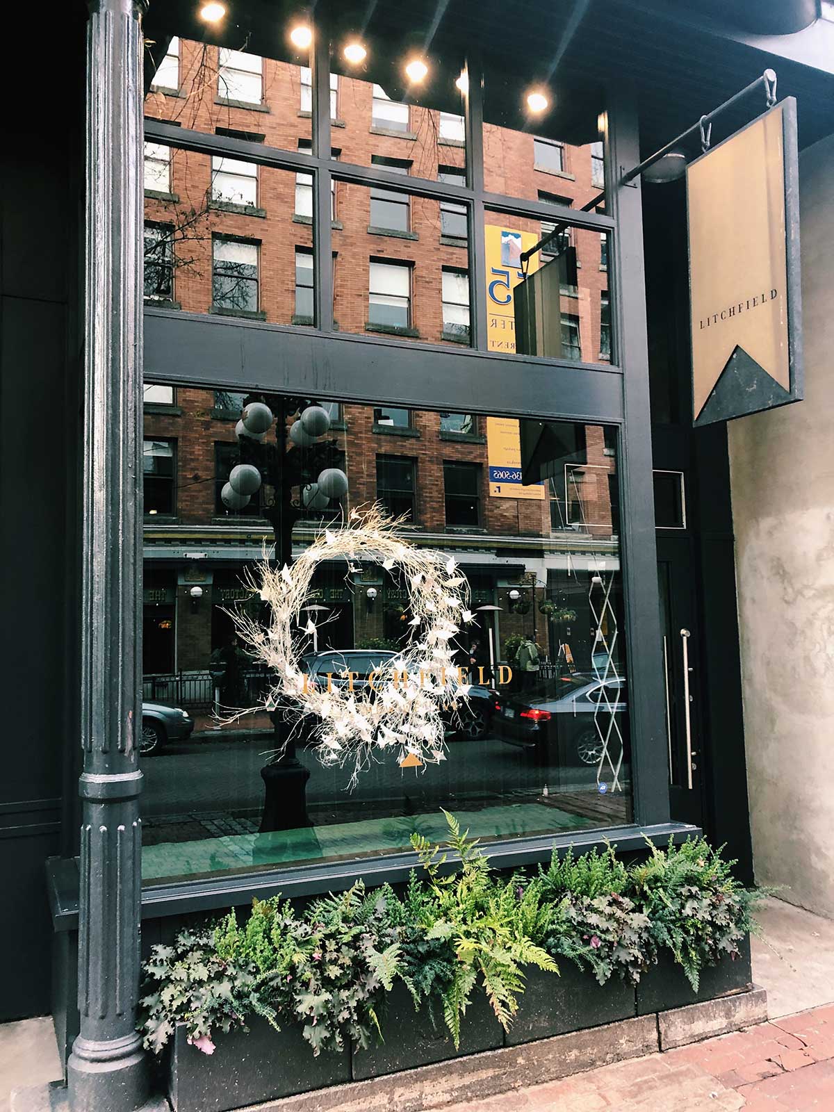 Litchfield in Vancouver showing their 2018 holiday display design