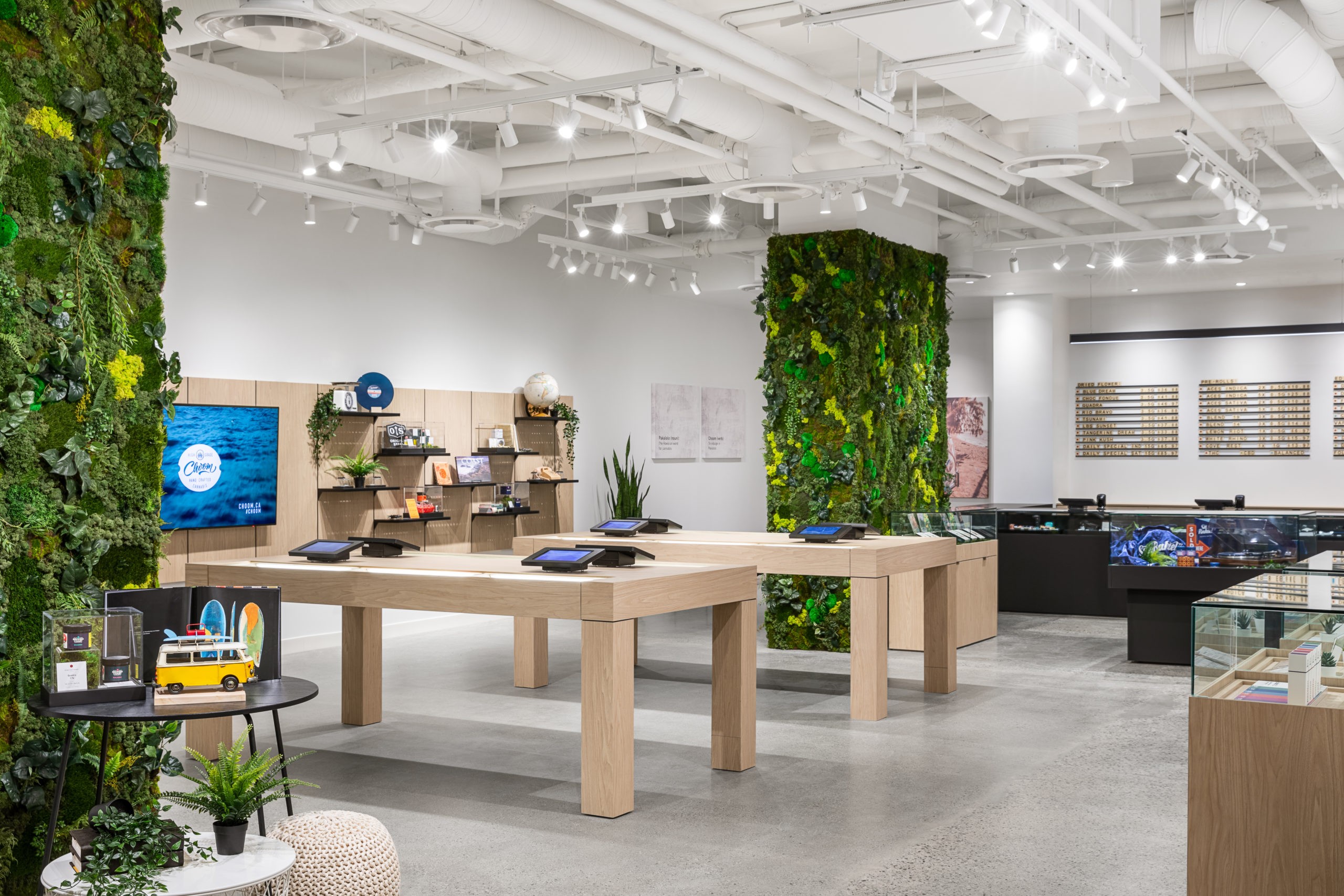 Custom display fixtures, Cannabis Retail Design & Architecture, Choom Olympic Village in Vancouver BC, by Cutler