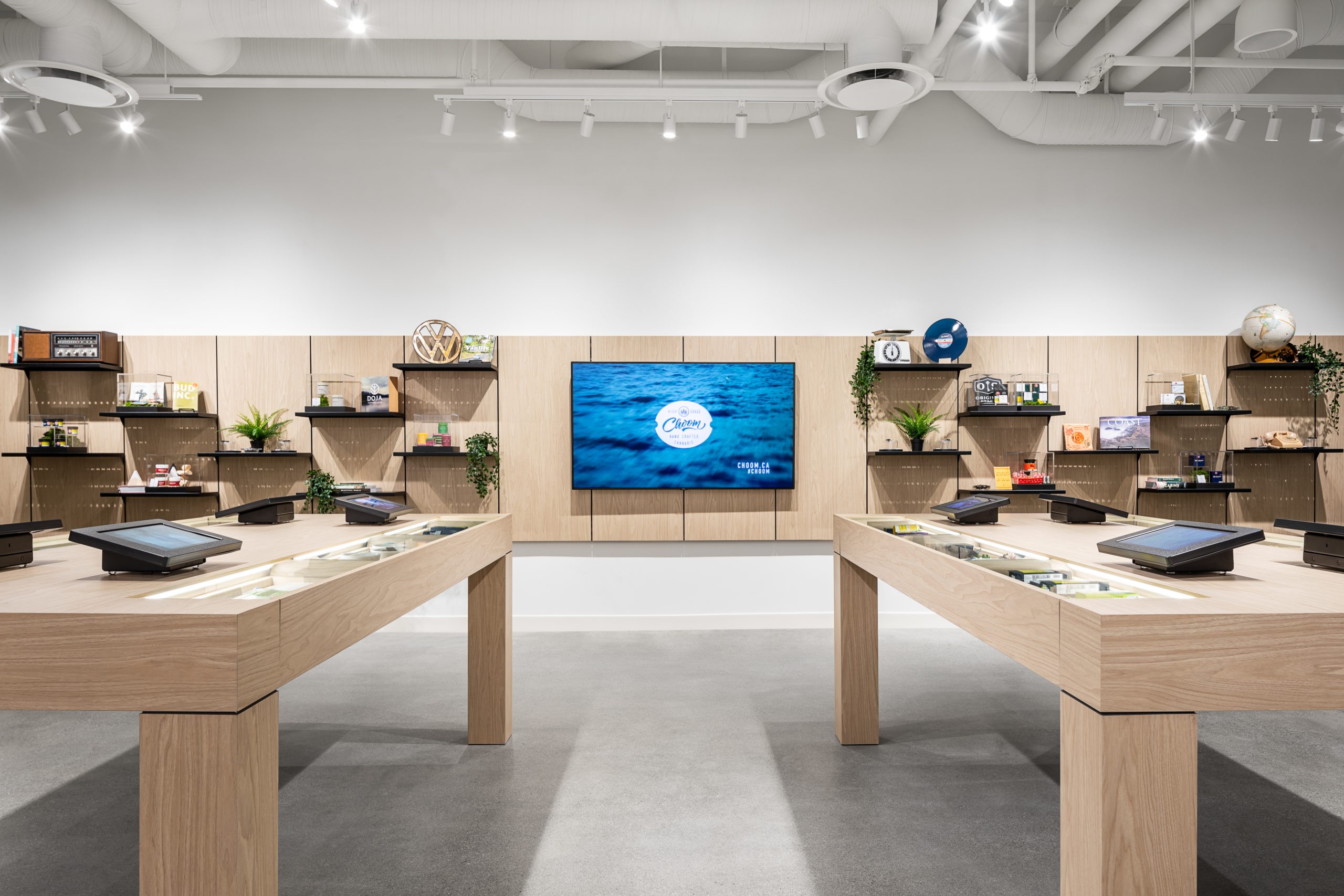 Custom millwork , Cannabis Retail Design & Architecture, Choom Olympic Village in Vancouver BC, by Cutler