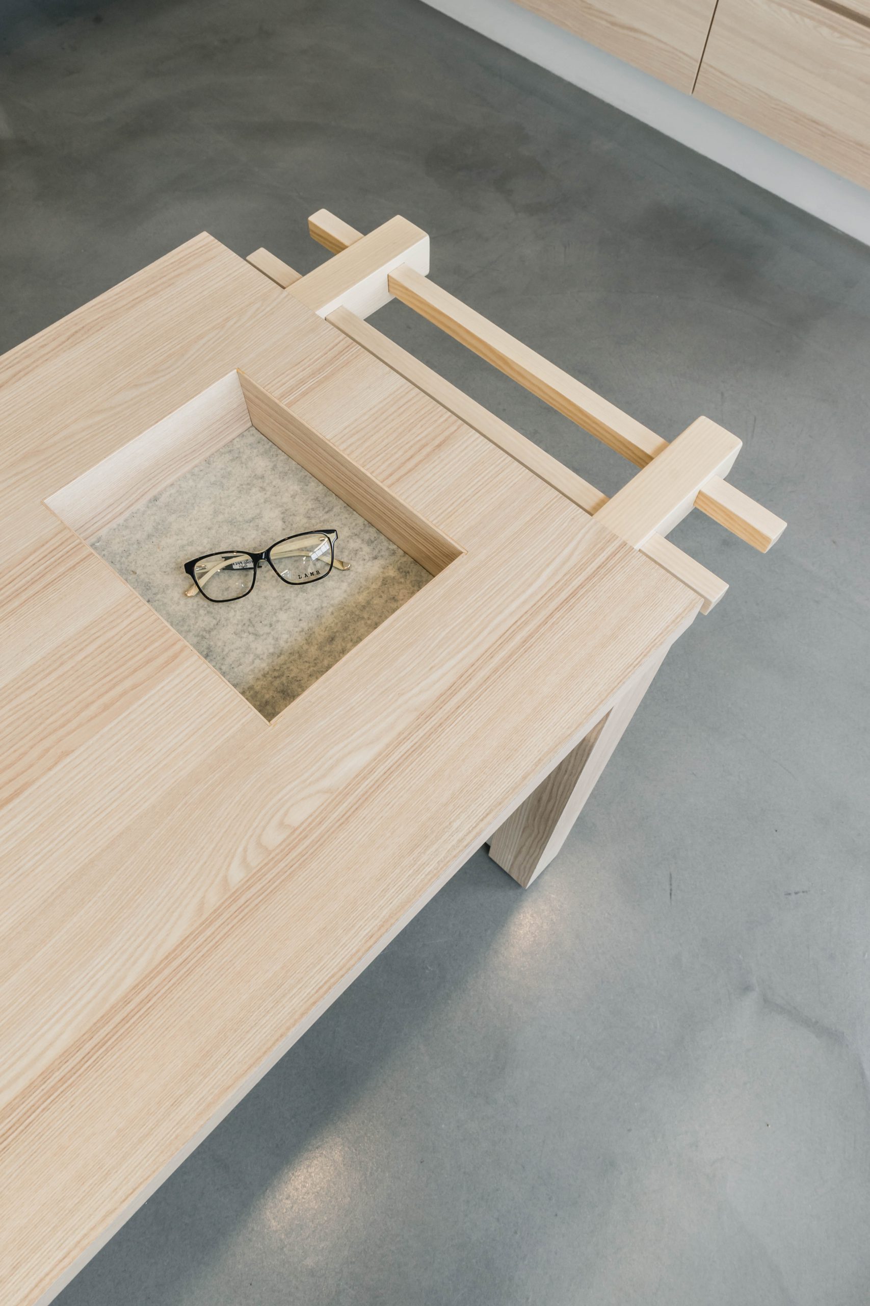 Loung Area Table, Retail Optometry Interior Design, Boardwalk Optometry in Surrey BC, by Cutler