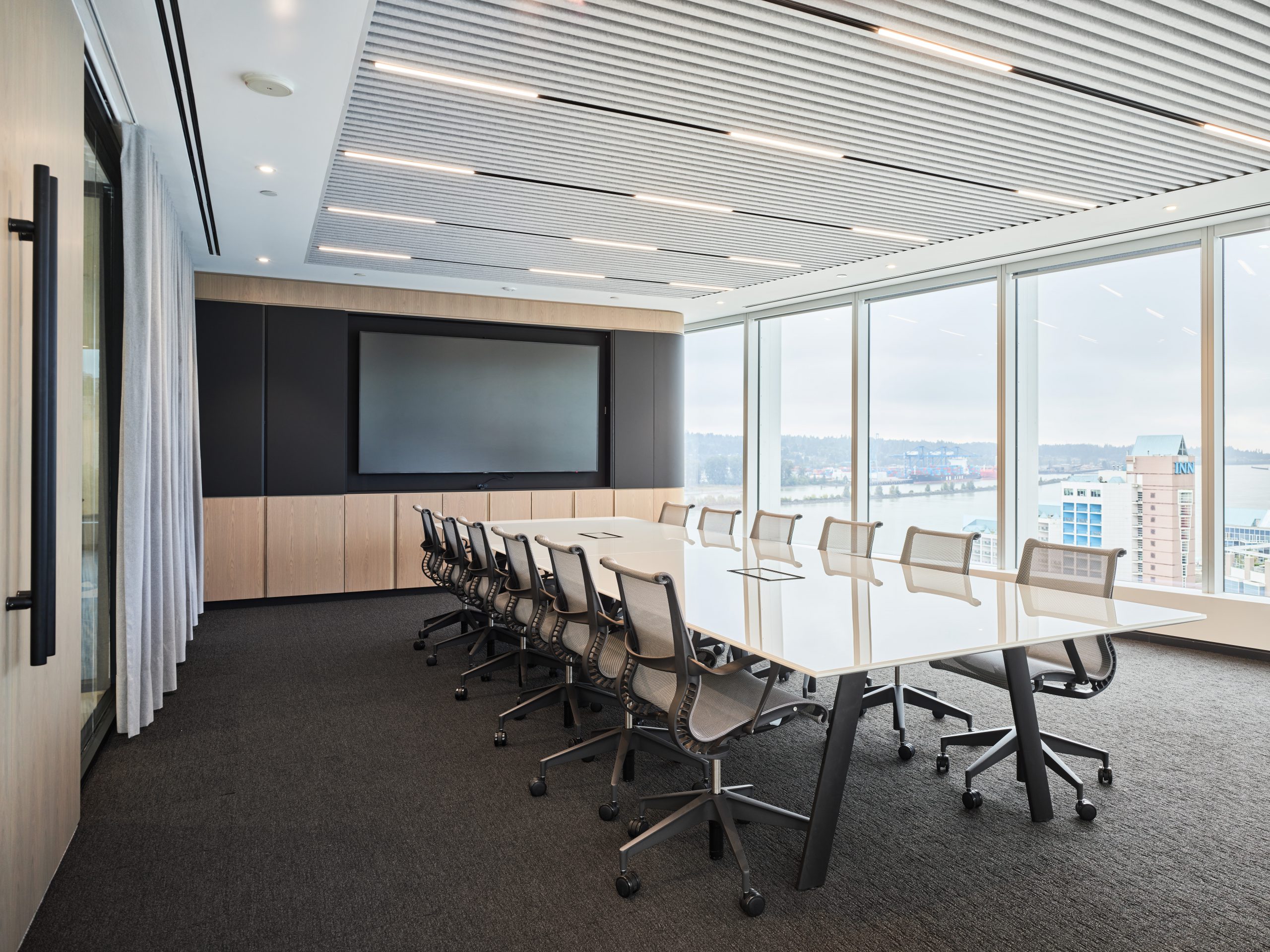 Boardroom, Office & Workspace Interior Design, Panago Pizza Call Centre in New Westminster BC, by Cutler