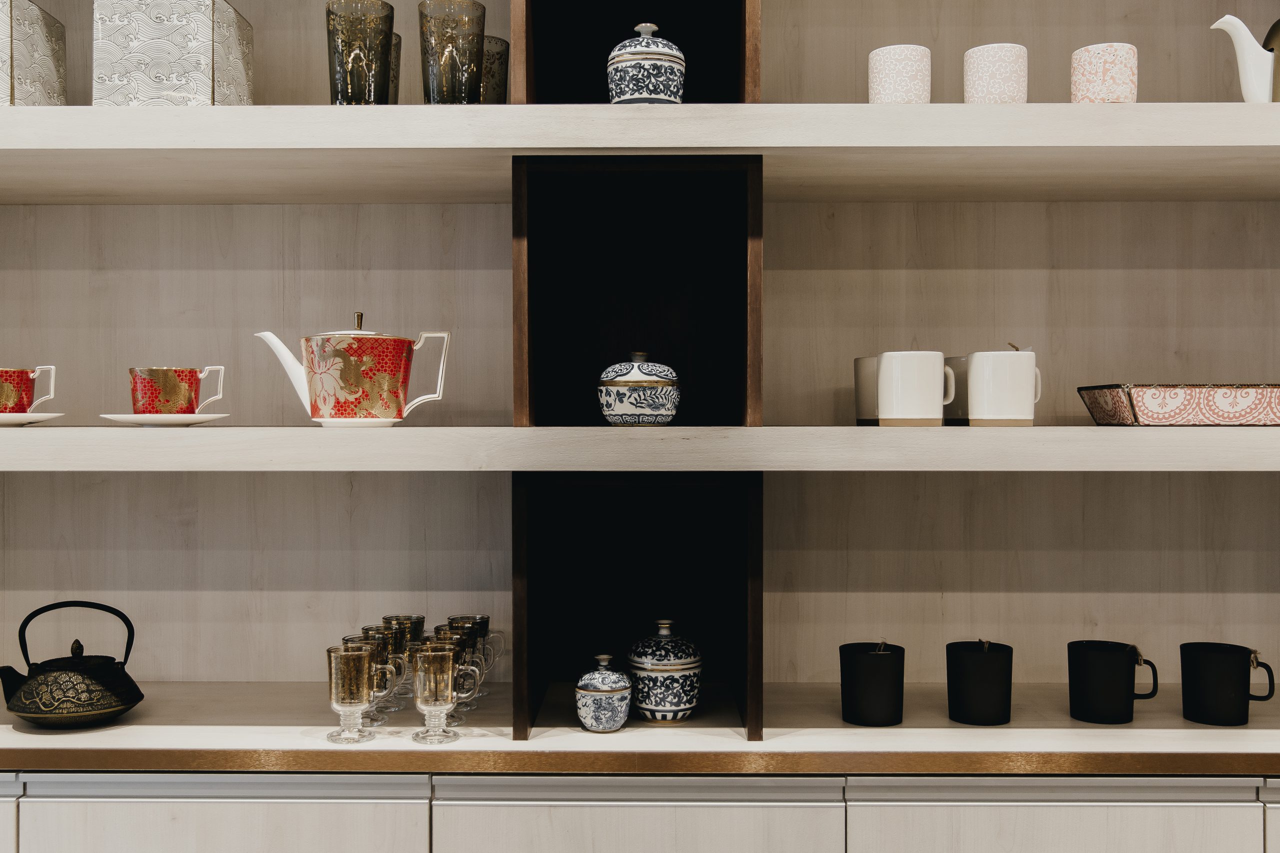 Silk Road Tea in Vancouver BC Retail Interior Design Store Shelves by Cutler