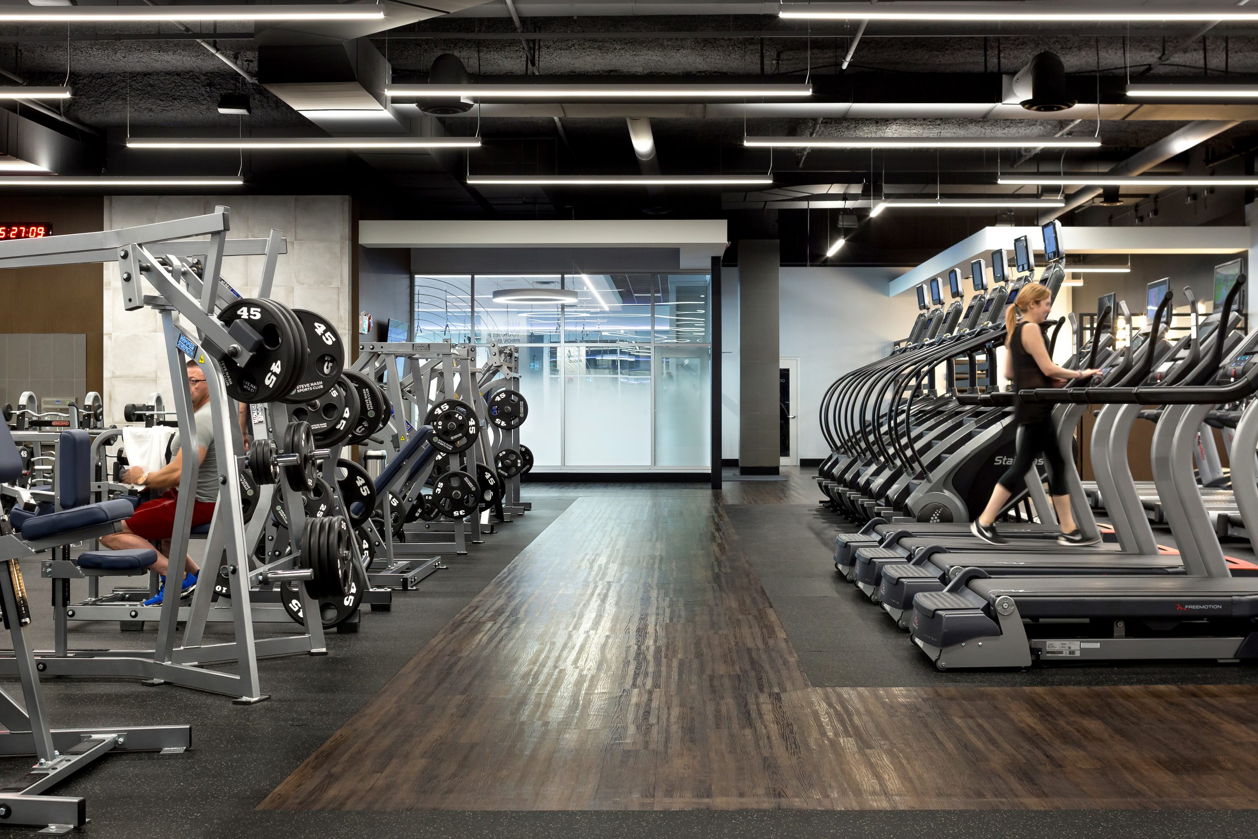 Steve Nash Park Royal in West Vancouver BC Gym Interior Design Bikes & Weights by Cutler