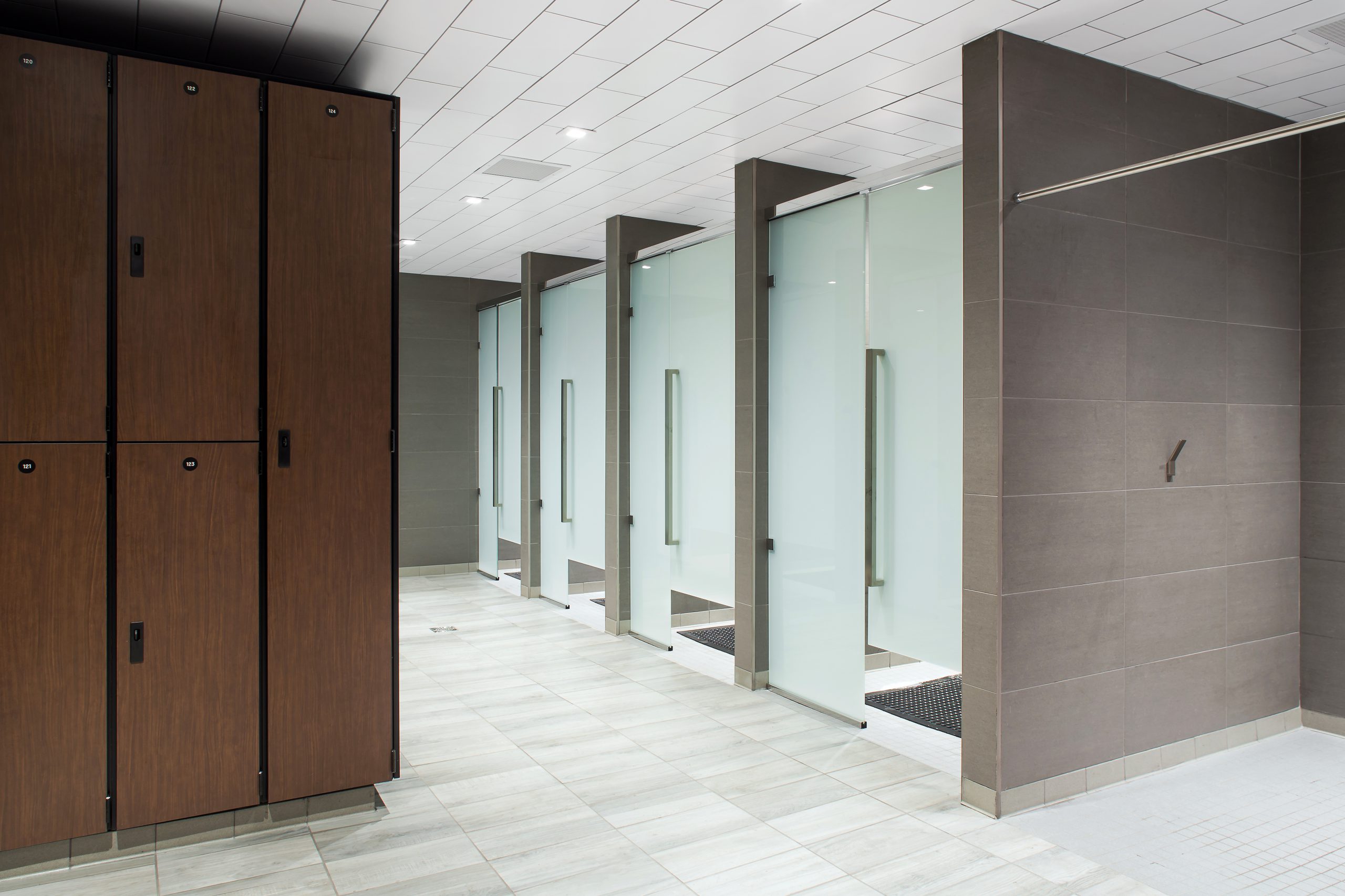 Steve Nash Park Royal in West Vancouver BC Gym Interior Design Washroom by Cutler