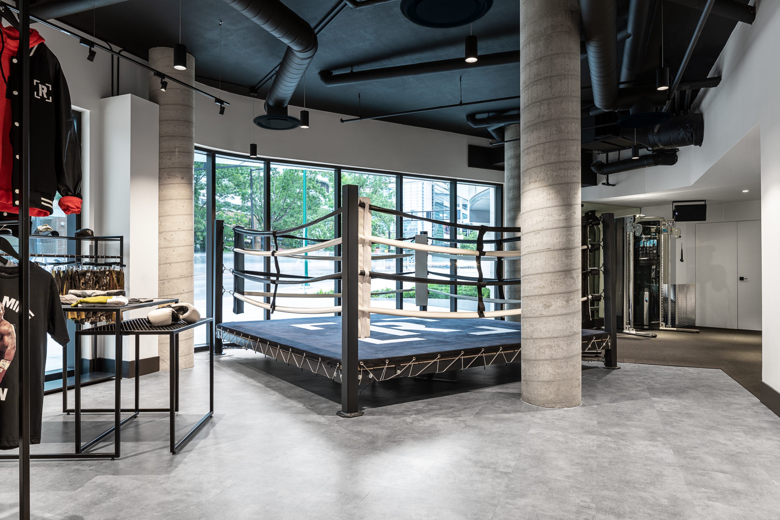 Boxing ring design and interior, Fitness & Gym Design, Rumble Boxing Studio in Vancouver  BC, by Cutler
