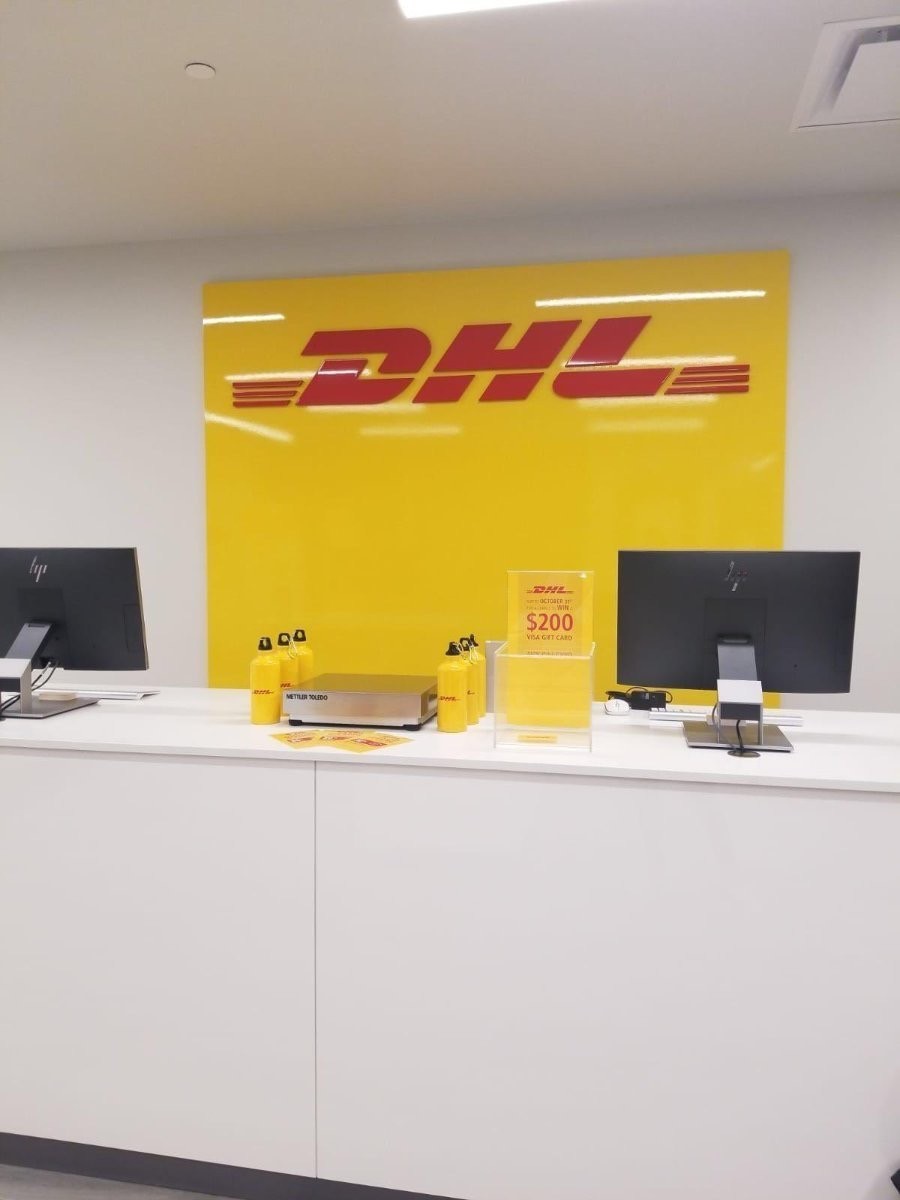 DHL in Calgary Alberta Retail Interior Design Customer Service Desk by Cutler