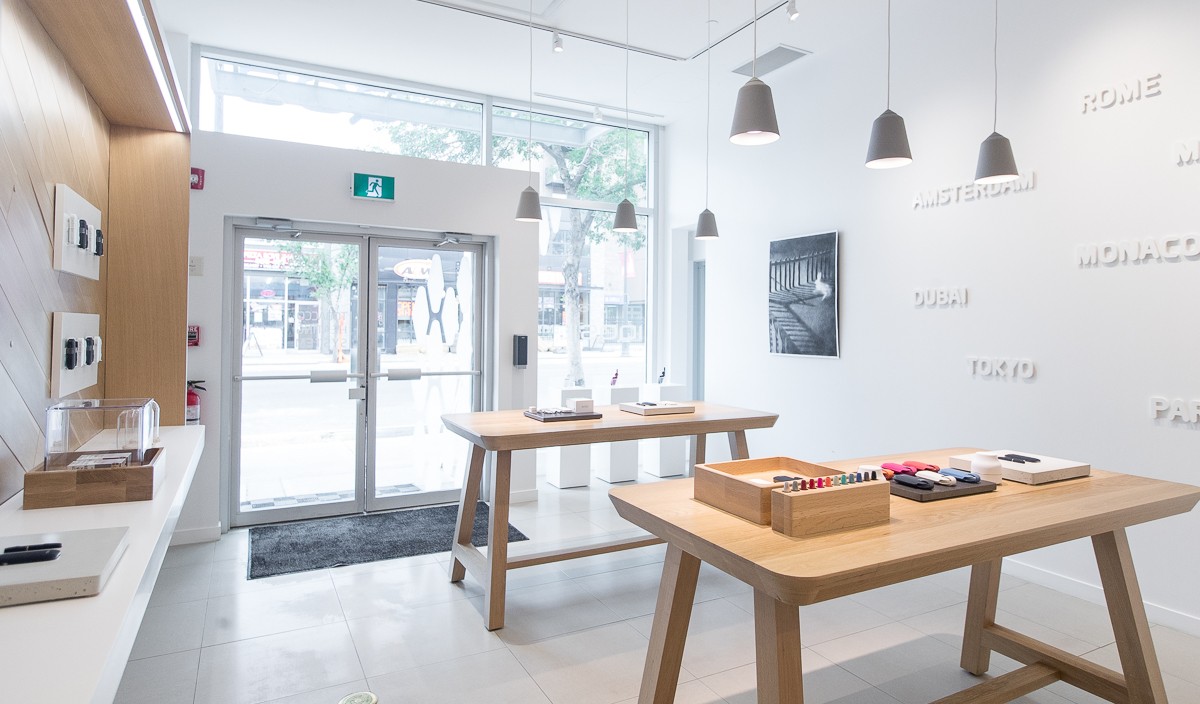 Store Front Entrance, Retail Interior Design, IQOS in Calgary Alberta, by Cutler