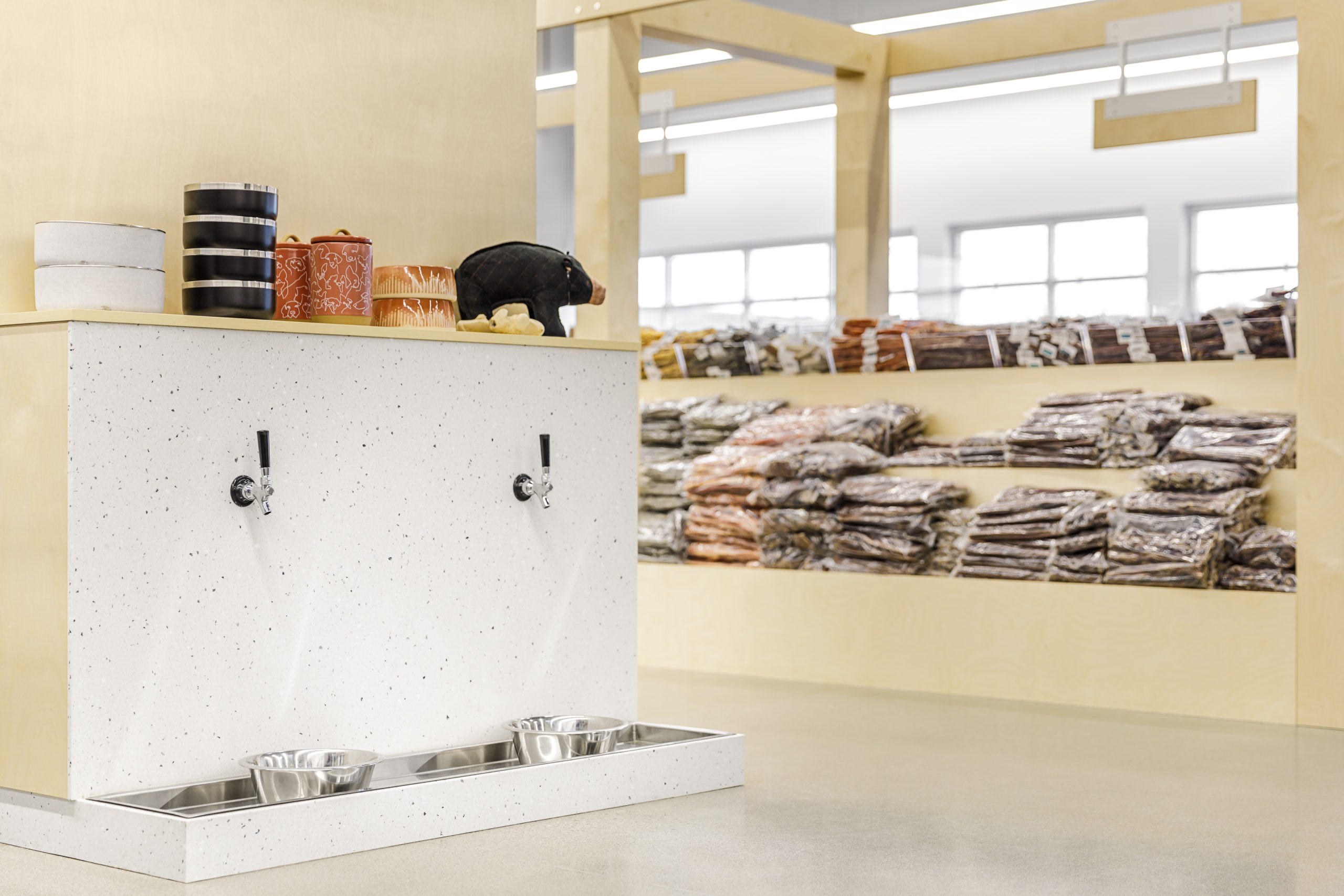 water fountain for pets, retail store interior design, Homes Alive Pets Langley in Langley B.C., by Cutler
