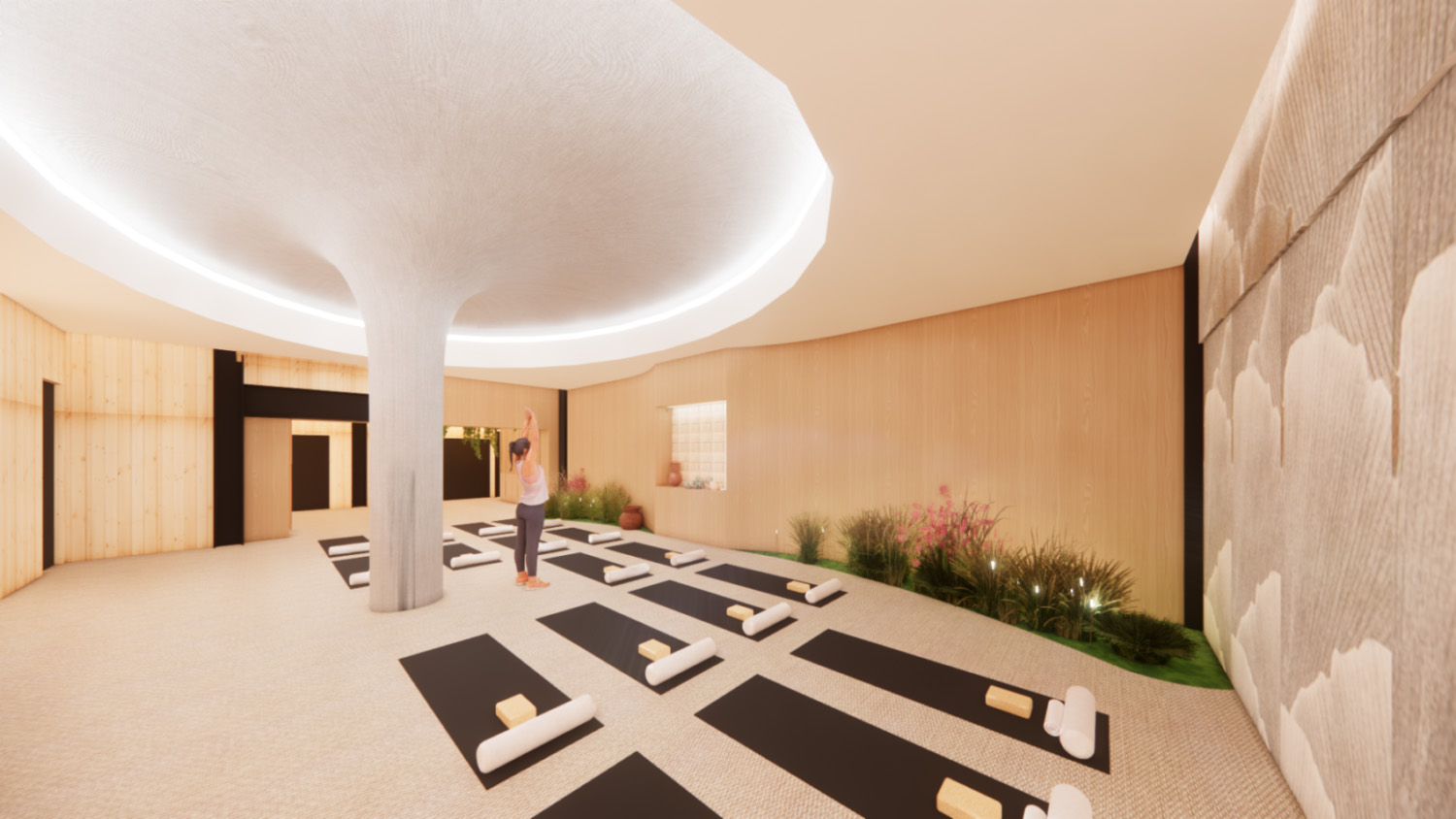 Yoga and relaxation studio, Mental Health & Wellness Interior Design, Mental Health & Wellness Centre in Vancouver British Columbia, by Cutler