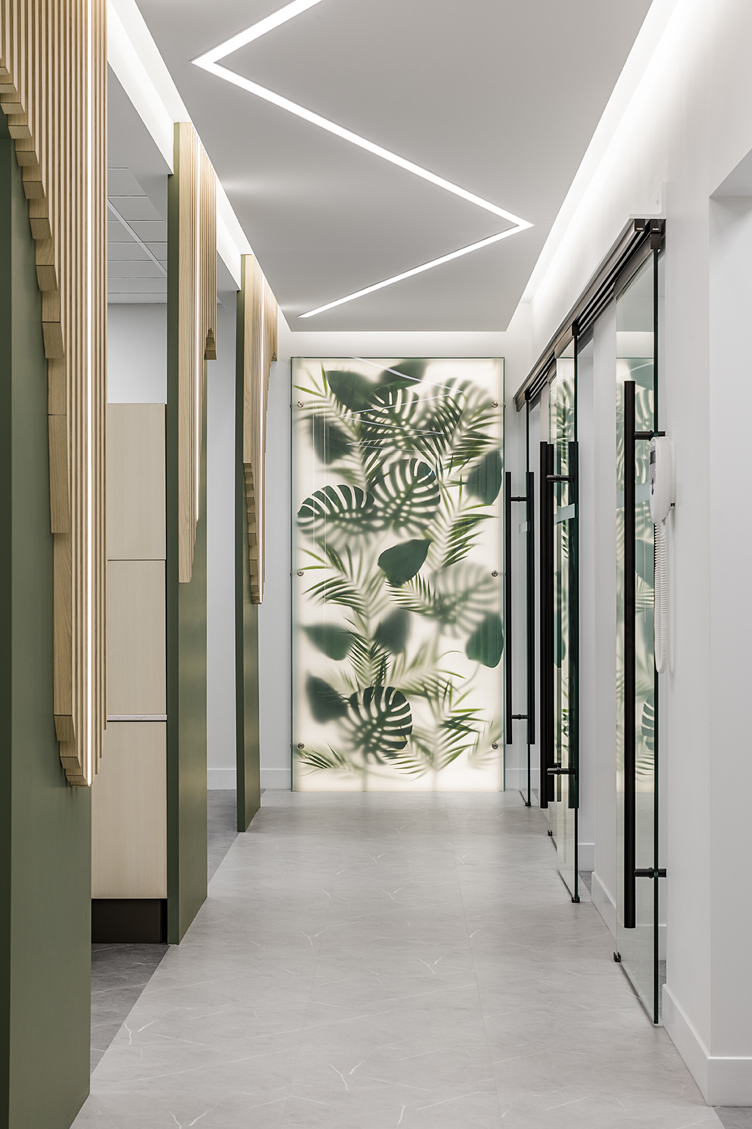 Plants, feature wall, dental office, , Meraki Dental in Surrey BC, by Cutler