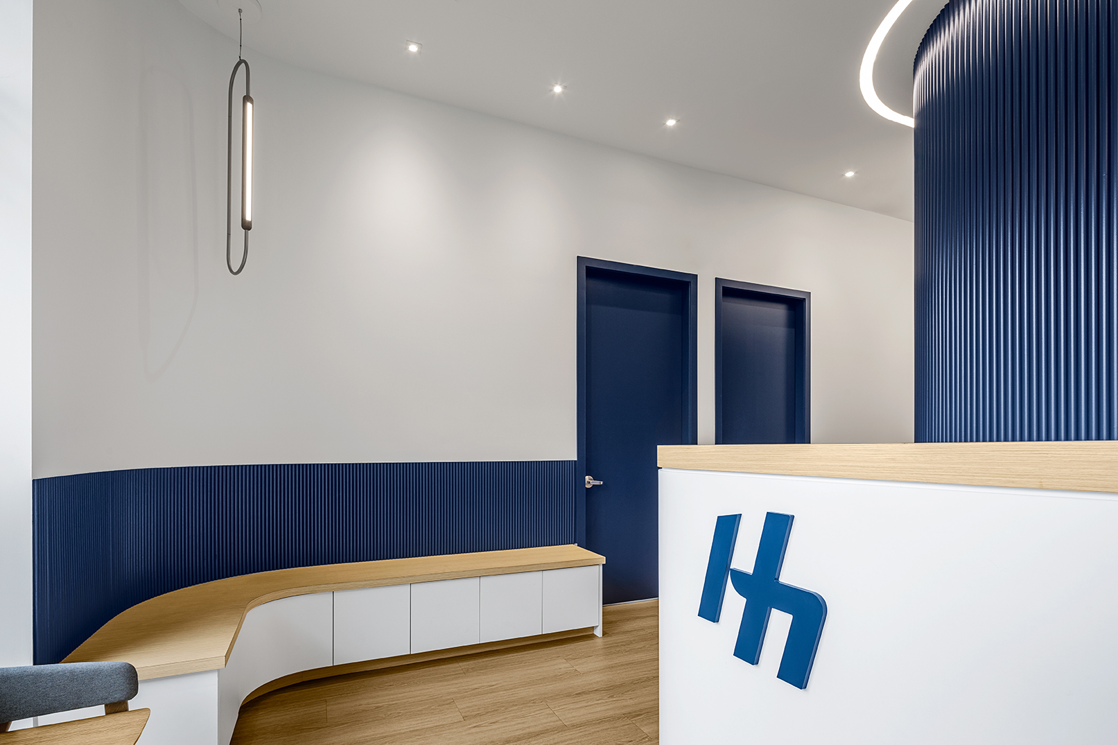 Millwork, reception, medical office, , Hayer Health in Vancouver BC, by Cutler