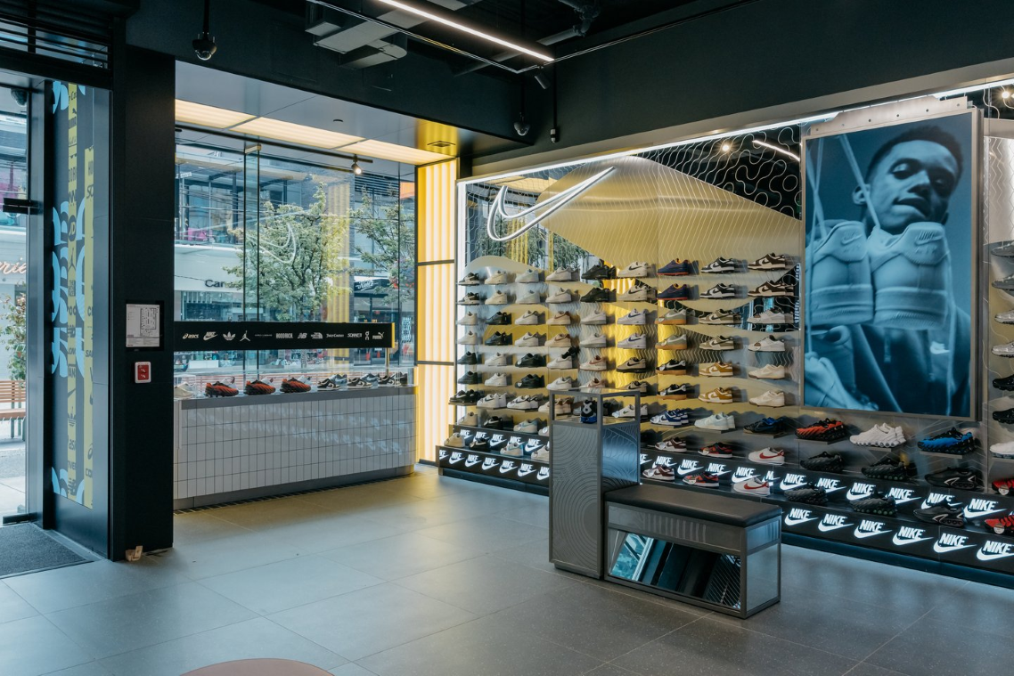 Retail, store, millwork, merchandise, , JD Sports Robson in Vancouver BC, by Cutler
